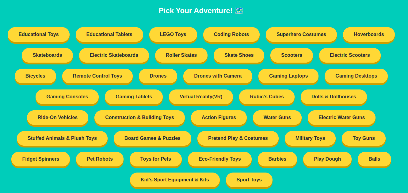 ToyVista App Interface Concept